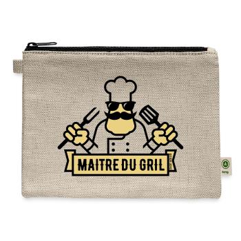 Grill Master (Grill / BBQ / BBQ / 2C) - Hemp Carry All Pouch - natural - Front