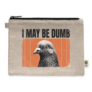 Pigeon Pop Art: Distressed Orange Poster - Hemp Carry All Pouch - natural - Front