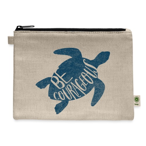 Be Courageous. Blue - Hemp Carry All Pouch