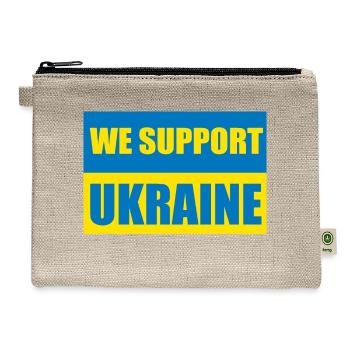 We Support Ukraine - Hemp Carry All Pouch - natural - Front