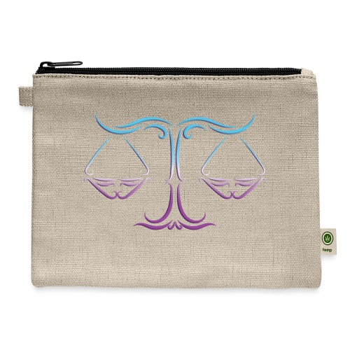 Libra Zodiac Scales of Justice Celtic Tribal - Hemp Carry All Pouch