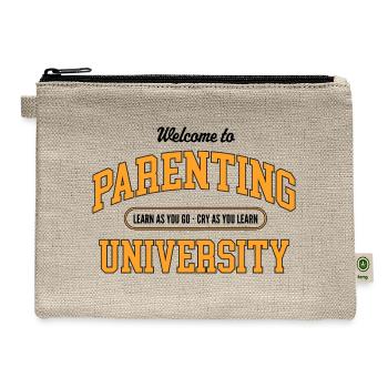 Parenting University – Degree in Chaos - Hemp Carry All Pouch - natural - Front