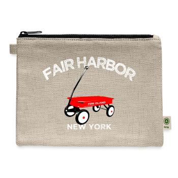 FAIR HARBOR Fire Island red wagon summer LI NY - Hemp Carry All Pouch - natural - Front