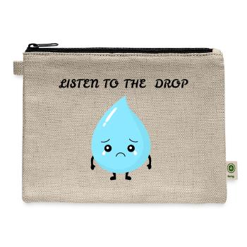 Blue Teardrop Mascot - Hemp Carry All Pouch - natural - Front
