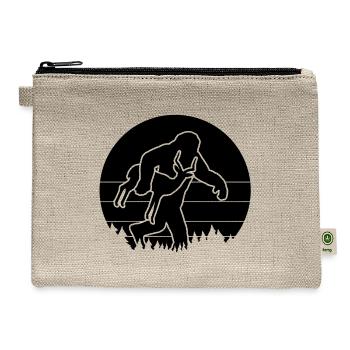 Bigfoot Carrying Antelope Funny - Hemp Carry All Pouch - natural - Front