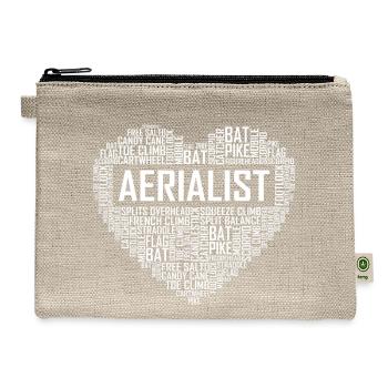 Aerialist Gifts Heart Aerial Yoga Lover Gift Yogi - Hemp Carry All Pouch - natural - Front