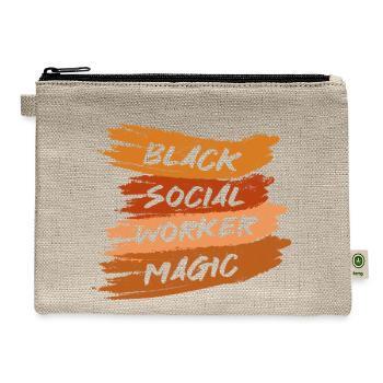 Social Worker Month Black Social Worker - Hemp Carry All Pouch - natural - Front