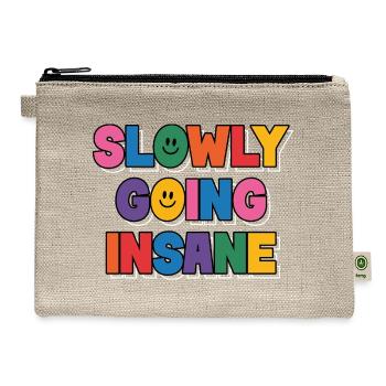 Slowly Going Insane Clowncore Aesthetic Kidcore - Hemp Carry All Pouch - natural - Front