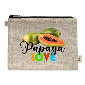 Papaya Love: Freshness in Every Slice - Hemp Carry All Pouch - natural - Front
