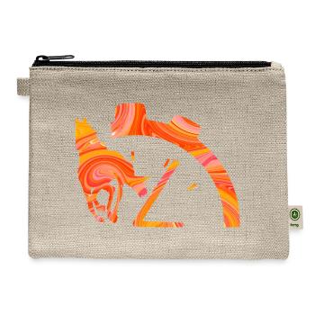 Horse and Watch ZigZag Marble Burst - Hemp Carry All Pouch - natural - Front