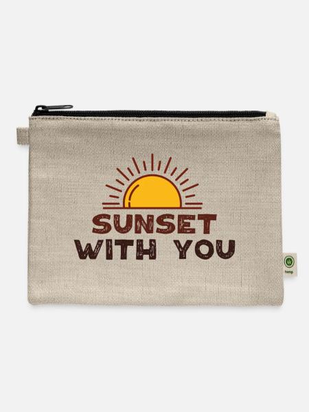Sunset with you - Hemp Carry All Pouch - natural