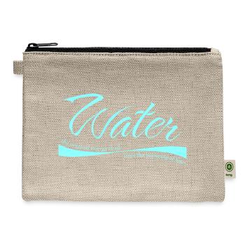Water Wave Script Logo Tee - Hemp Carry All Pouch - natural - Front