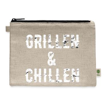 Grillen Und Chillen Grill Bbq Barbeque Geschenk - Hemp Carry All Pouch - natural - Front