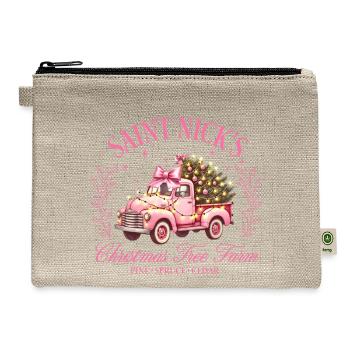 Saint Nick s Christmas Tree Farm - Hemp Carry All Pouch - natural - Front