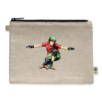 Vibrant Skater in Motion - Hemp Carry All Pouch - natural - Front