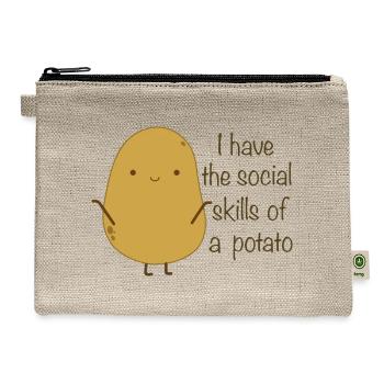 Cute Potato Social Skills Social Anxiety - Hemp Carry All Pouch - natural - Front
