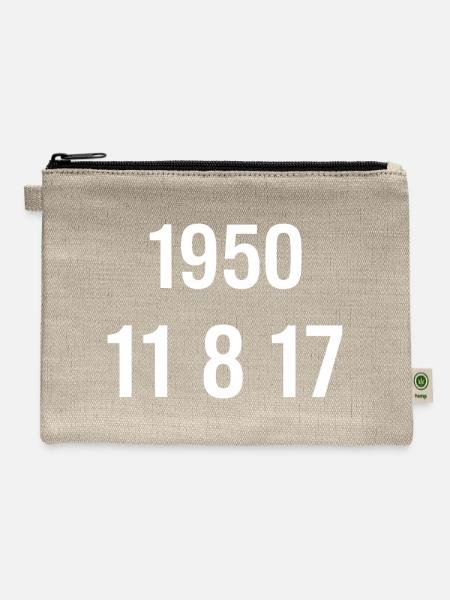 Vintage Numeric Date 1950 - Hemp Carry All Pouch - natural