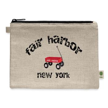 Fair Harbor Fire Island Red Wagon New York beach  - Hemp Carry All Pouch - natural - Front