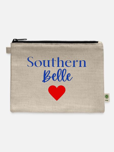 Southern Belle Heart - Hemp Carry All Pouch - natural
