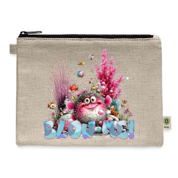 Blow Me pufferfish - Hemp Carry All Pouch - natural - Front