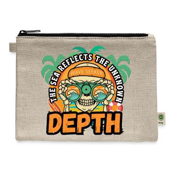 Depth Wave Seeker Skull - Hemp Carry All Pouch - natural - Front