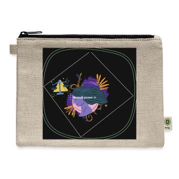 Women Power: Bold Balance Emblem - Hemp Carry All Pouch - natural - Front