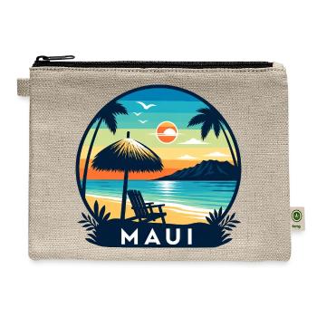 Maui Island Hawaii Vacation Beach Haleakala - Hemp Carry All Pouch - natural - Front