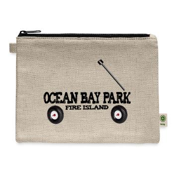 Ocean Bay Park Fire Island red wagon summer vaca - Hemp Carry All Pouch - natural - Front