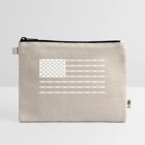 Bicycle Chain American Flag - Hemp Carry All Pouch