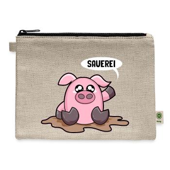 Mess mess piggy in the mud pigs - Hemp Carry All Pouch - natural - Front