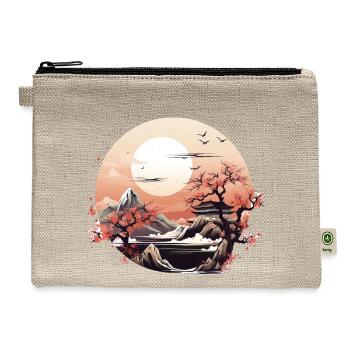 Serenity in Sakura - Hemp Carry All Pouch - natural - Front