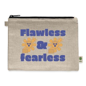 Bold Sunflower with Fearless Message - Hemp Carry All Pouch - natural - Front