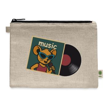 Music Mouse with Microphone and Record - Hemp Carry All Pouch - natural - Front
