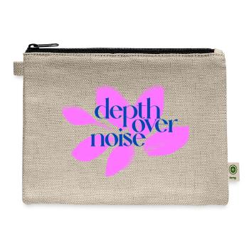 Depth Over Noise Floral - Hemp Carry All Pouch - natural - Front