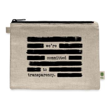 We're Committed To Transparency Anti Government - Hemp Carry All Pouch - natural - Front