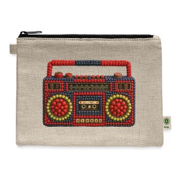 Berry Boombox in a fruity retro style - Hemp Carry All Pouch - natural - Front