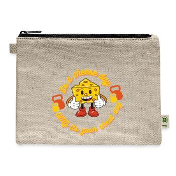 tasty mouth watering yummy extra cheese day - Hemp Carry All Pouch - natural - Front