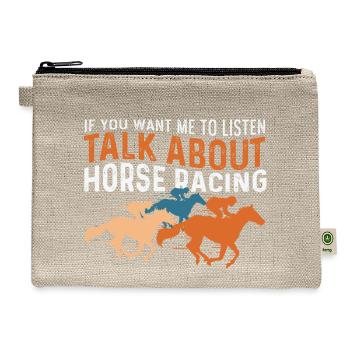 Talk about Horse Equestrian Gift - Hemp Carry All Pouch - natural - Front