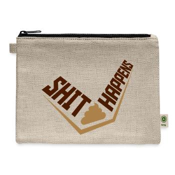 Motto Shit happens humor - Hemp Carry All Pouch - natural - Front