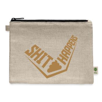 joke shit happens motto - Hemp Carry All Pouch - natural - Front