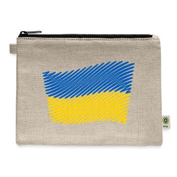 Ukraine Flag Scribble (Blue - Yellow) - Hemp Carry All Pouch - natural - Front