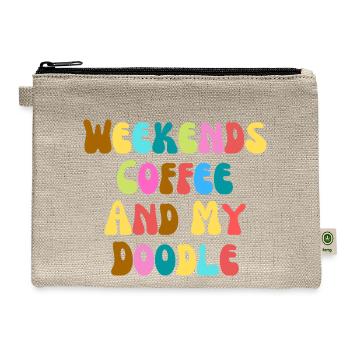 Weekends Coffee And Doodle - Hemp Carry All Pouch - natural - Front