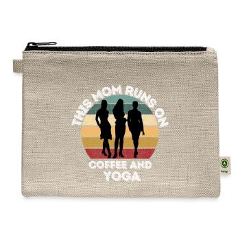 this mom runs on coffee and yoga - Hemp Carry All Pouch - natural - Front