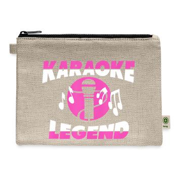 Karaoke King Legend Funny Microphone - Hemp Carry All Pouch - natural - Front