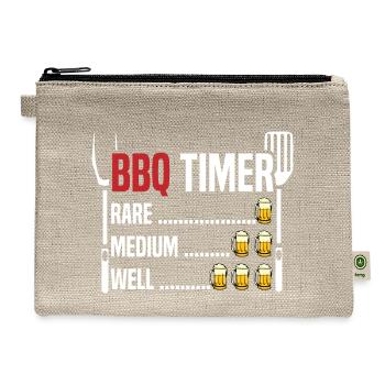 Funny Barbeque Timer Beer Timer For Grill Beer - Hemp Carry All Pouch - natural - Front
