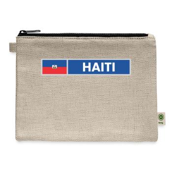Haiti Flag - Hemp Carry All Pouch - natural - Front