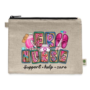 Emergency Nurse support - Hemp Carry All Pouch - natural - Front