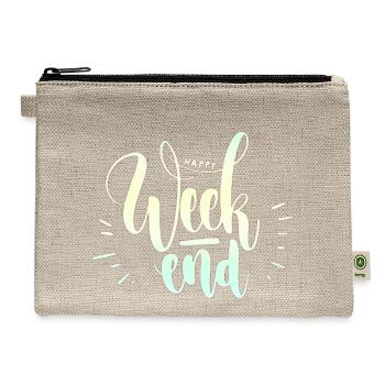 Happy Weekend Summer - Hemp Carry All Pouch - natural - Front