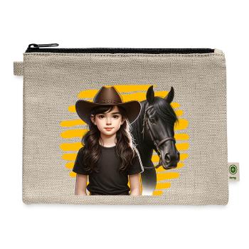 Girl with horse - Hemp Carry All Pouch - natural - Front