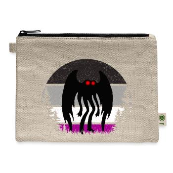 Retro ACE Mothman Asexual Pride Point pleasant Cry - Hemp Carry All Pouch - natural - Front